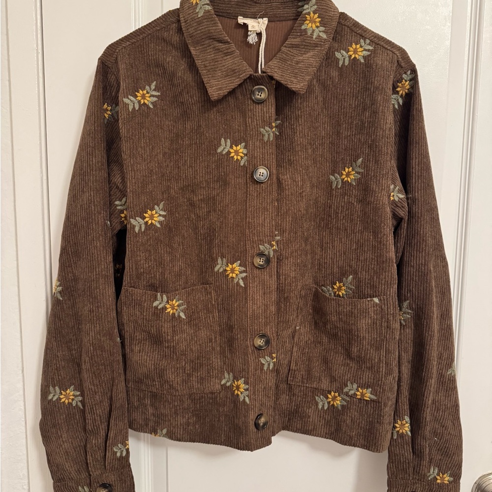 Hem & Thread Brown Floral Button Down Shirt